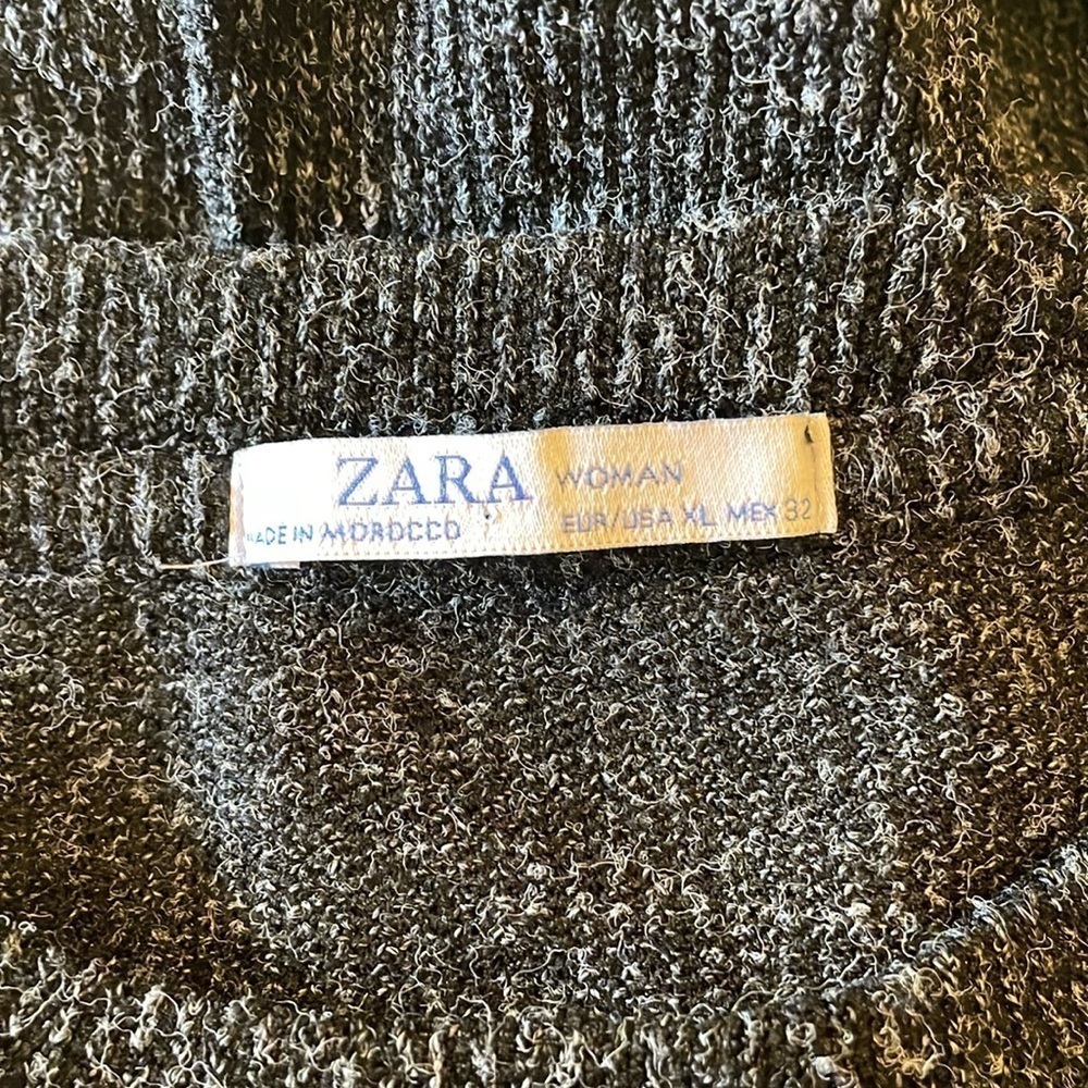 Zara Woman’s XL Dark Grey Crew Neck Sweater - Picture 3 of 6